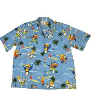 Pacific Legend Hawaiian Shirt 5 O'clock Somewhere Jimmy Buffet 2XL Parrot Tiki